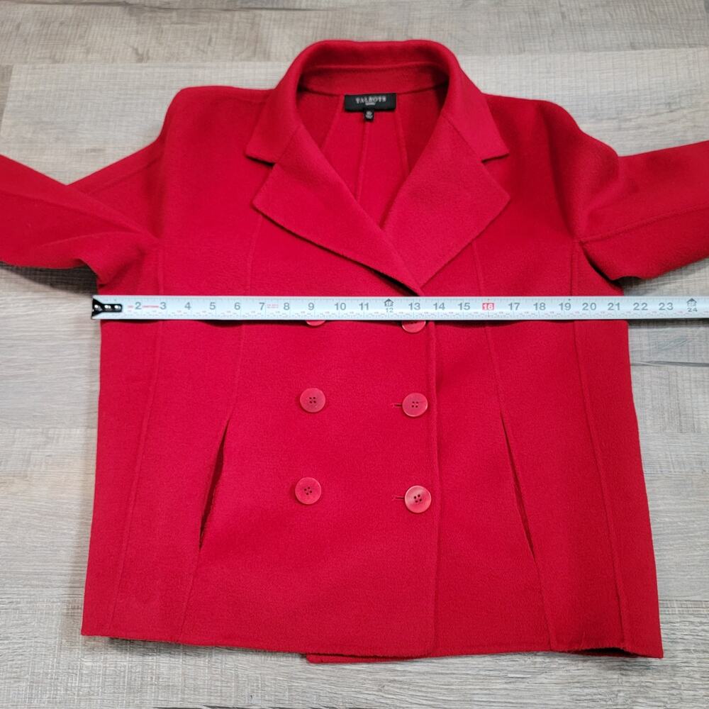 Talbots Double Breasted Wool Blazer Jacket Size 16P Petite Red Professional Top - Picture 5 of 6
